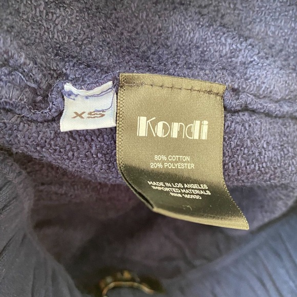 Kondi Lounge Shorts Pull On Side Pockets High Rise Elastic Waist Blue Women's XS - Picture 4 of 4